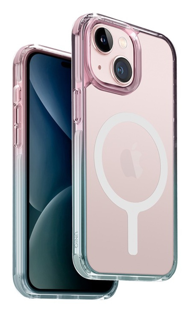 Чехол Uniq для iPhone 15 Combat DUO MagSafe, Синий/Розовый