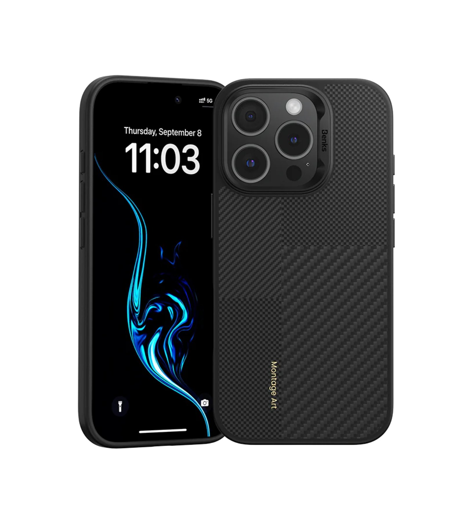 Чехол Benks Kevlar Carbon Montage Pro C2 для iPhone 16 Pro, Черный
