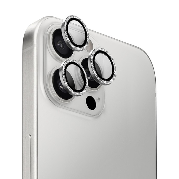 Uniq стекло для iPhone 16 Pro/16 Pro Max OPTIX Camera Lens AluGuard, Белые блестки