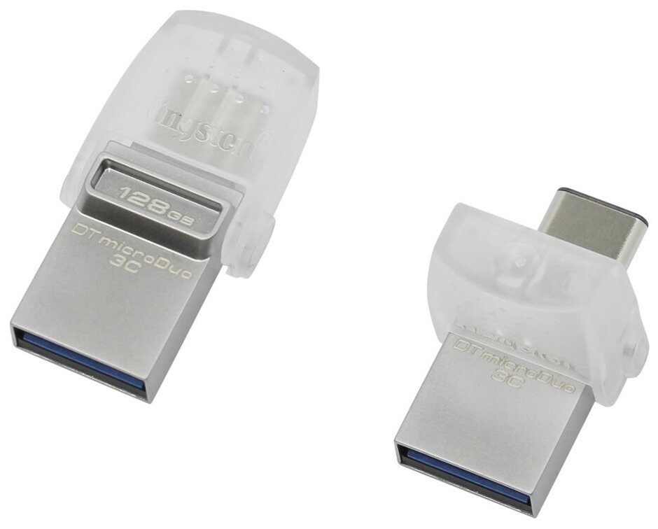 Флеш-накопитель USB Type-C 3.1 Kingston 64Гб microDuo 3C (USBA/Type-C), Черный