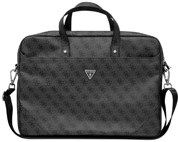 Сумка Guess для ноутбуков 15-16 4G с треугольным металлическим логотипом, Черная