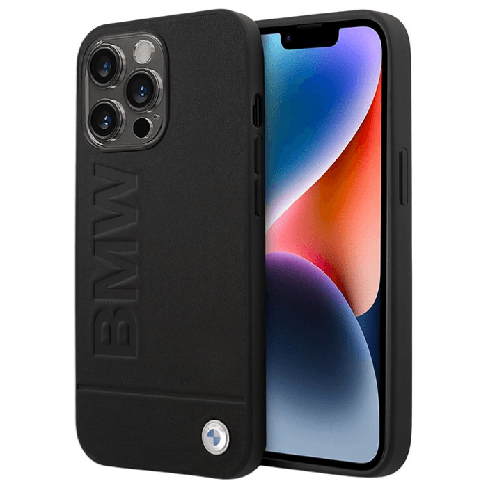 Чехол BMW для iPhone 14 Pro MagSafe, Кожа с логотипом, Черный Чехол BMW для iPhone 14 Pro MagSafe, Кожа с логотипом, Черный