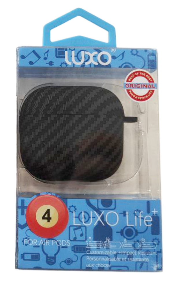 Чехол LUXO Карбон для Airpods 4, Чёрный