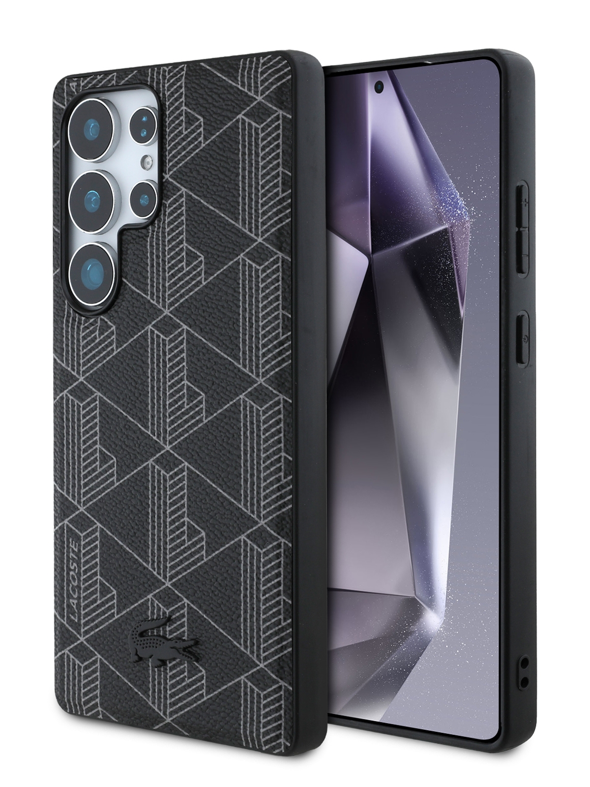 Чехол Lacoste для Galaxy S25 Ultra чехол PVC The Blend, MagSafe, Черный