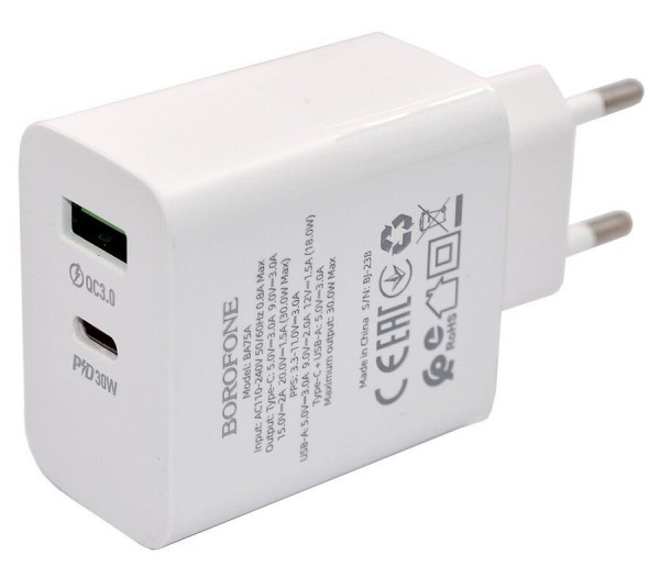 Borofone PD 30W dual port, Белый