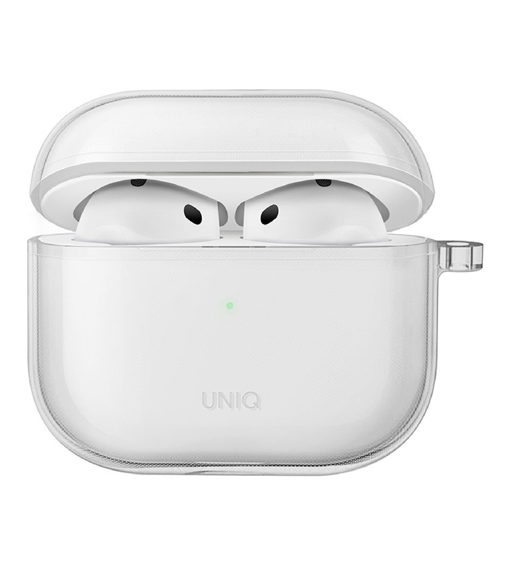 Чехол Uniq Glase TPU с карабином для Airpods 4, Прозрачный