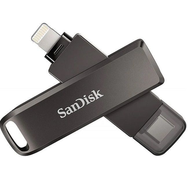 Флеш-накопитель USB 3.0 SanDisk 64Гб Luxe iXpand for iPhone and iPad (Lightning/iPhone/iPad/Mac/USB Type-C),Черный