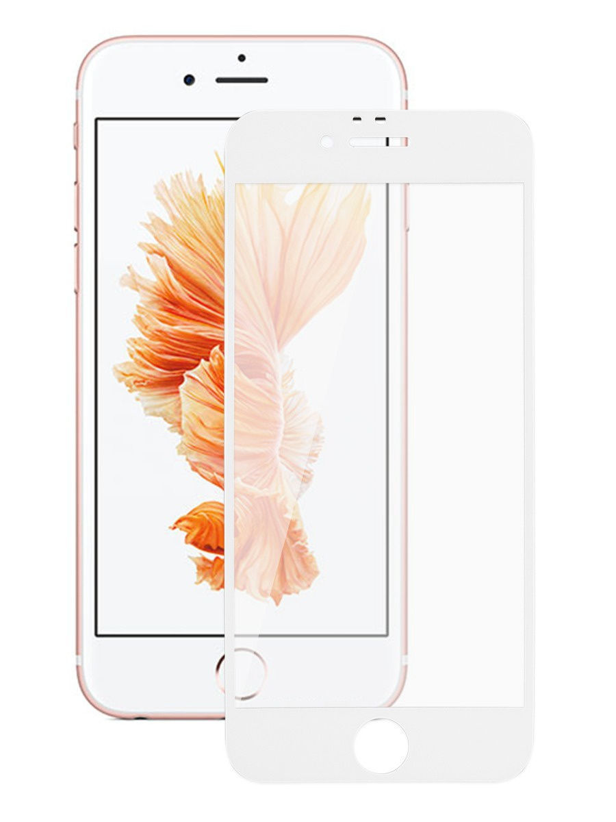 Защитное стекло цельное 3D для iPhone 6/6S, Белый