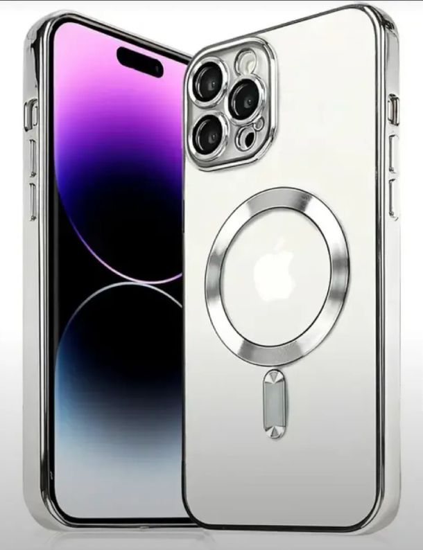 Чехол прозрачный Magnetic Series для iPhone 16 Pro, Серебристый