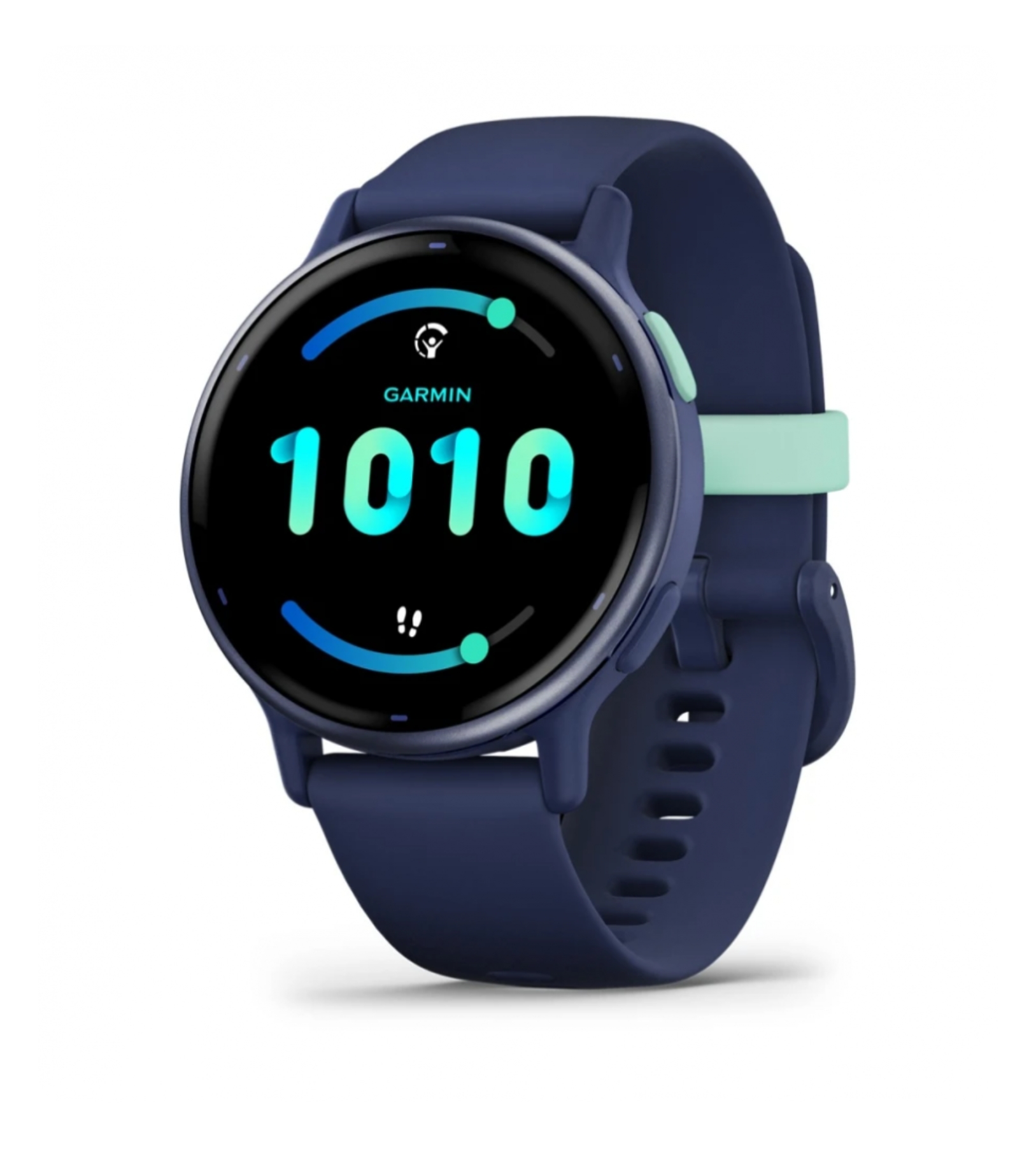 Garmin Vivoactive 5 Metallic Navy, алюминиевый ободок с корпусом и силиконовым браслетом цвета морской волны