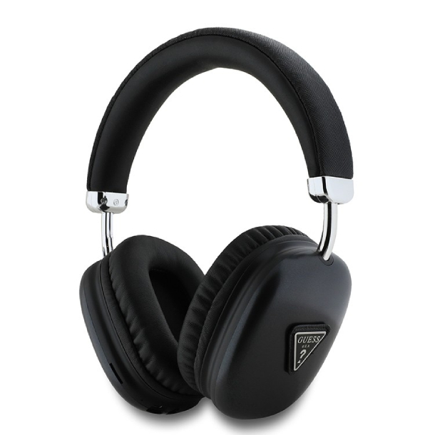 Guess Bluetooth Headphones PU Saffiano Треугольный металлический логотип, Черный Guess Bluetooth Headphones PU Saffiano Треугольный металлический логотип, Черный