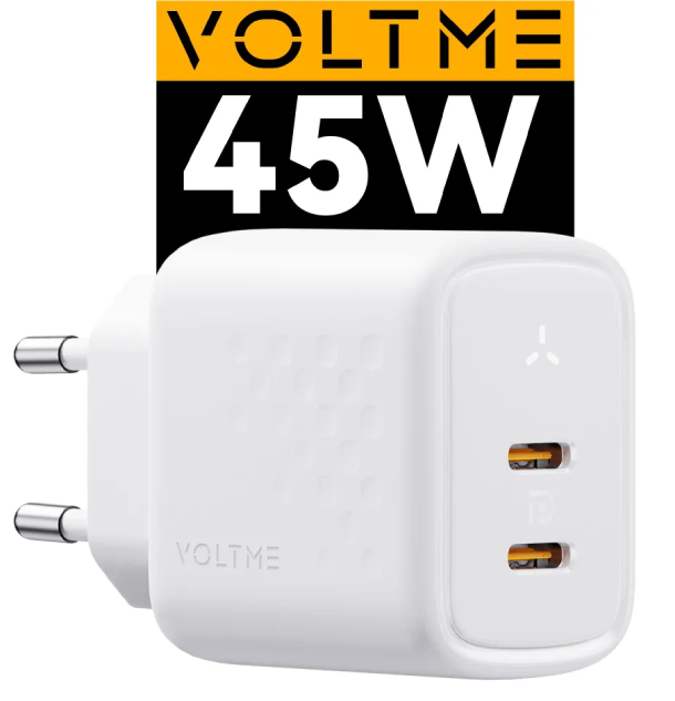 VOLTME Revo 45CC Duo GaN, PD 3.0 45 W Вт USB Type-C + Type-C