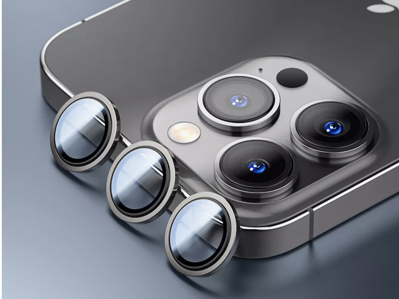 Защитное стекло линзы WiWU 9H Aluminum на камеру iPhone 15 Pro/15 Pro Max, натуральное