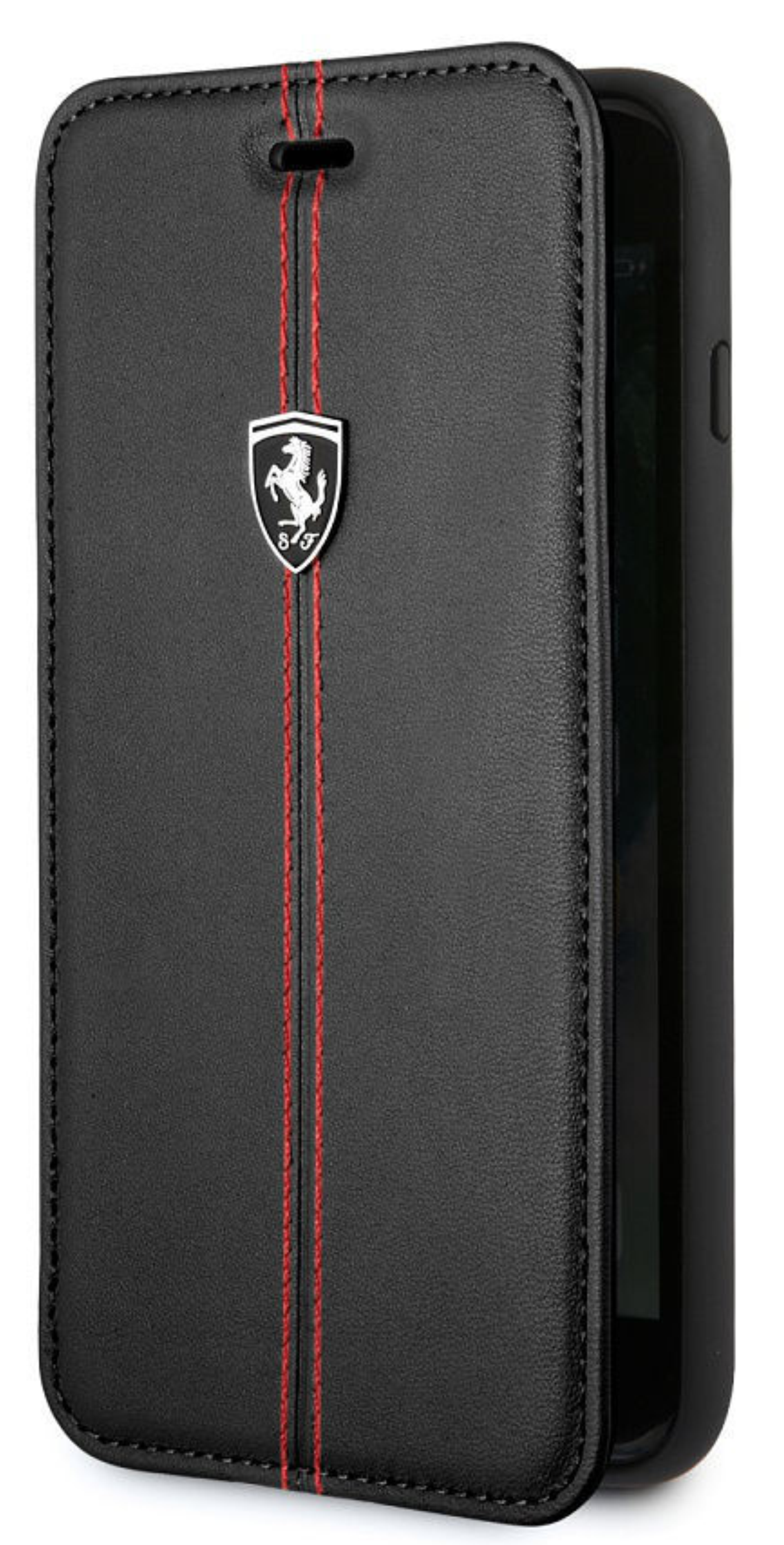 Чехол Ferrari для iPhone 7/8, Наследие с кожаной обложкой книжного типа, Черный