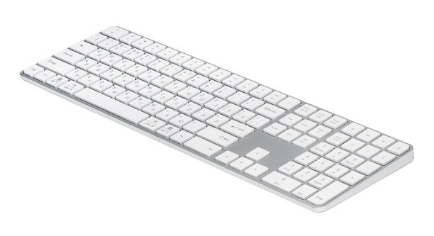 Беспроводная клавиатура c цифровым блоком Deppa Max Keyboard алюминий, Белый