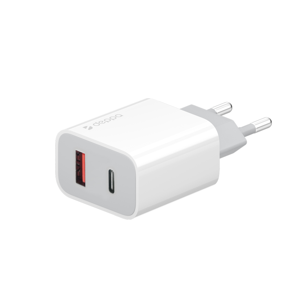 Deppa USB-A/USB-C 18W, Белый
