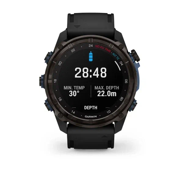 Garmin Descent Mk3i, 51mm, Titanium Carbon Gray, DLC, Black Titanium Band, Dive Computer, Черный