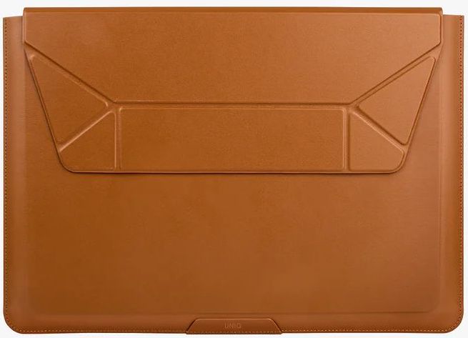 Чехол Uniq для ноутбуков 14" Oslo V.2 PU leather Magnetic Laptop sleeve/foldable stand Mustard, Оранжевый