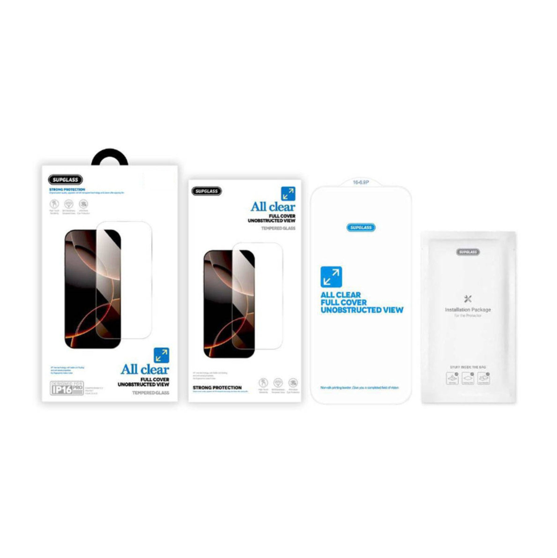 Защитное стекло Supglass SG-03 Transparent Glass с инструментом для легкой установки для iPhone 16 Pro (6.3)