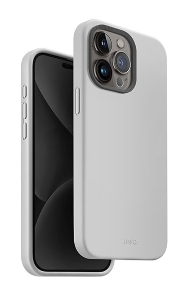Чехол силиконовый Uniq MAGCLICK CHARGING LINO HUE MagSafe для iPhone 15 Pro 6.1", Мелово-серый