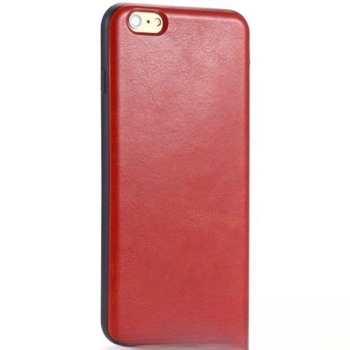 Чехол-накладка пластик под кожу строчка красный для iPhone 6/S
