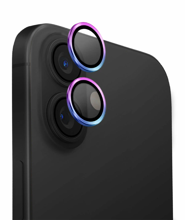 Uniq стекло для iPhone 16 /16 Plus OPTIX Camera Lens AluGuard  Emerald, Радужный