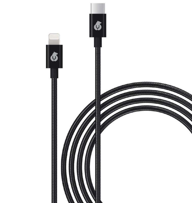 Ubear Force Metal USB-C – Lightning 1.2 м, Чёрный