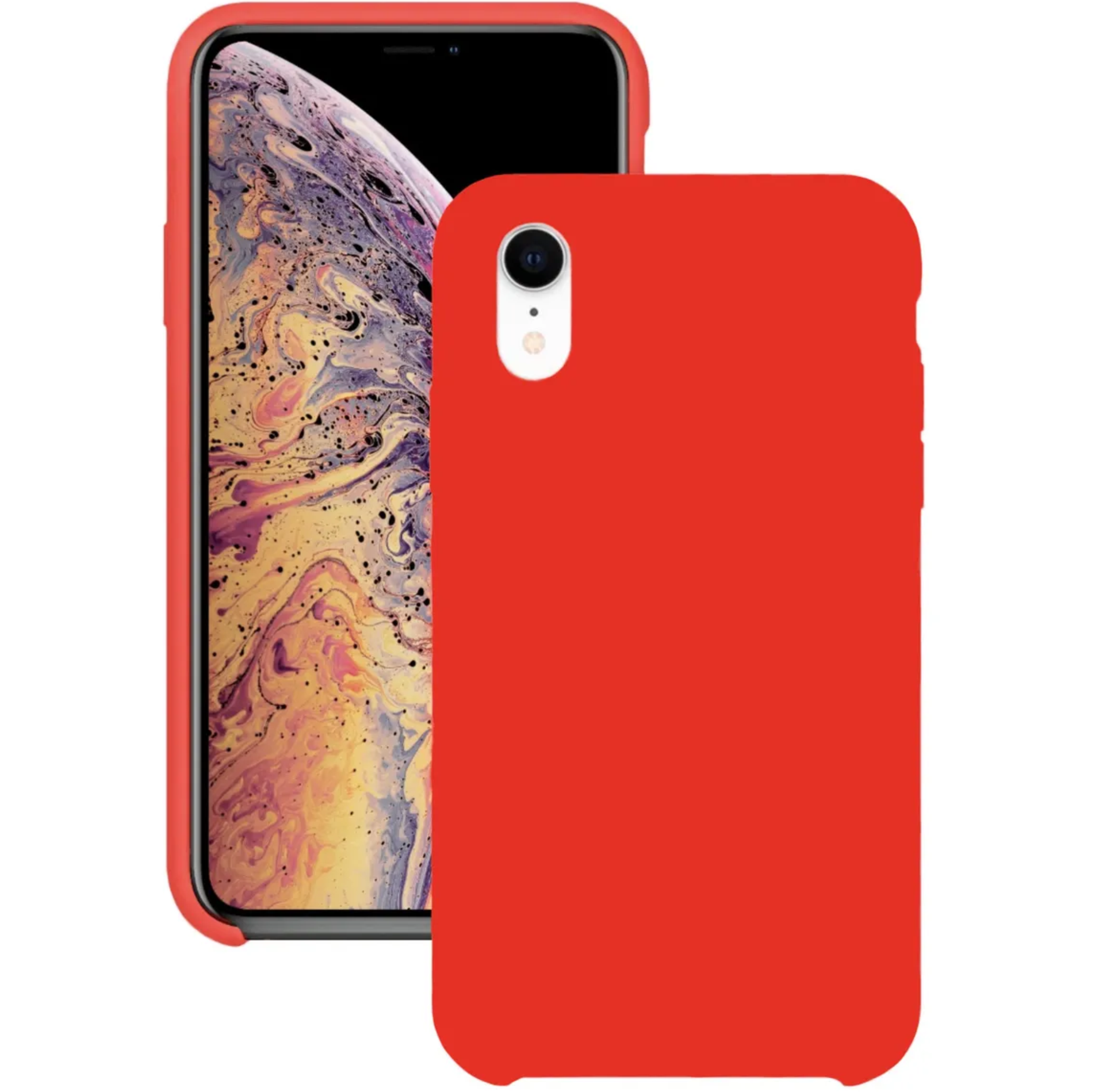 Оригинальный Силиконовый чехол для iPhone XR, Красный