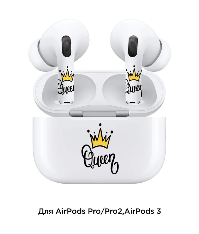 Набор наклеек "vlp" для наушников и зарядного кейса AirPods Pro/Pro2, queen