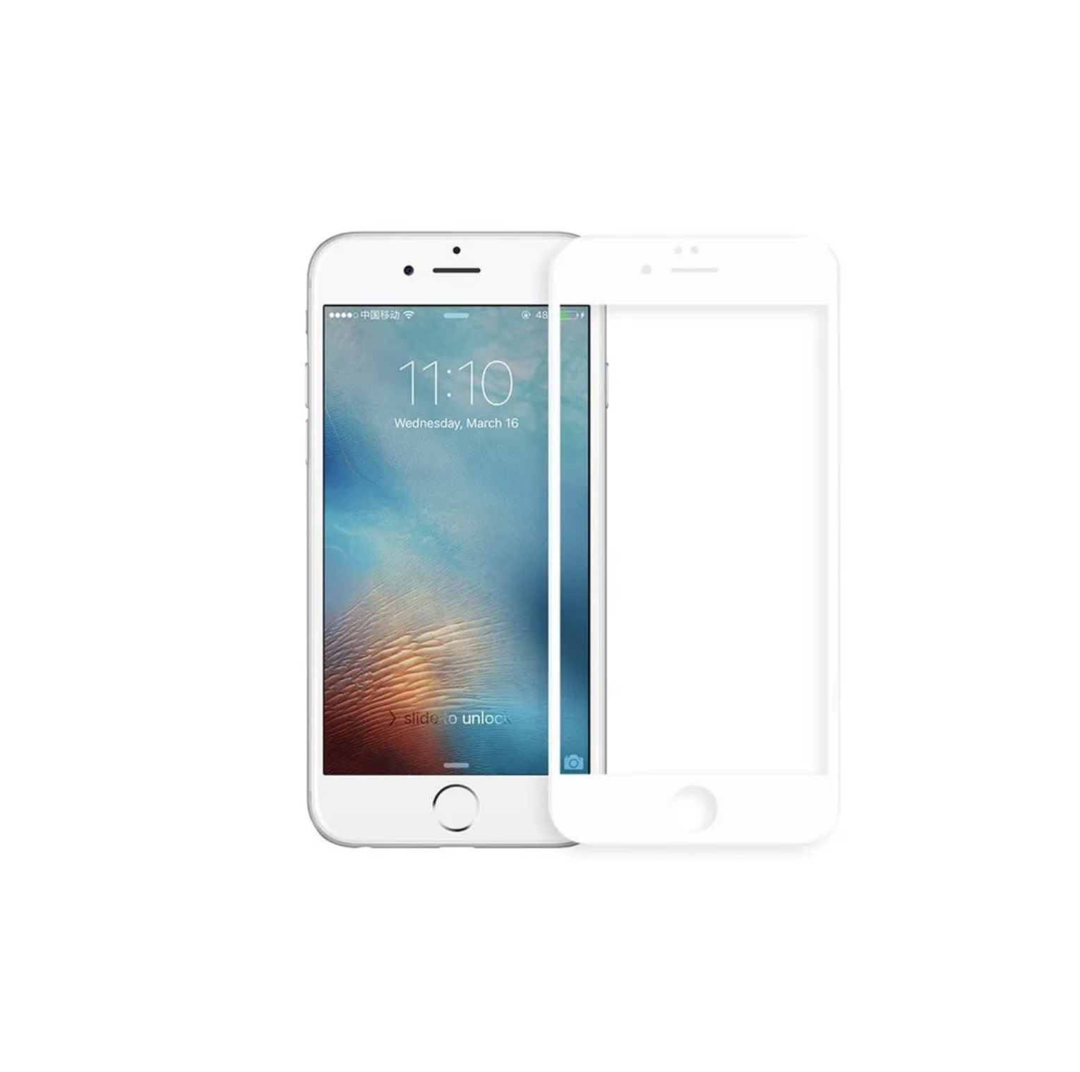 Защитное стекло цельное Baseus 0.2mm для iPhone 7/8, Белый