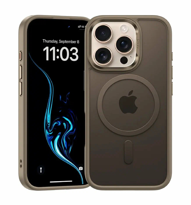 Чехол силиконовый Benks Mist Protective MagSafe для iPhone 16 Pro Max, Золотой Титан