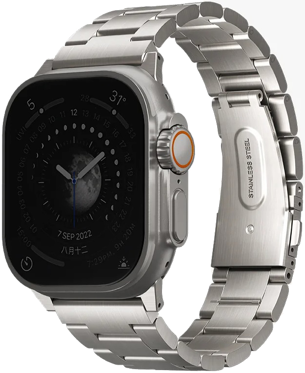 Стальной ремень Uniq OSTA для Apple Watch 42/44/45/49, Титан