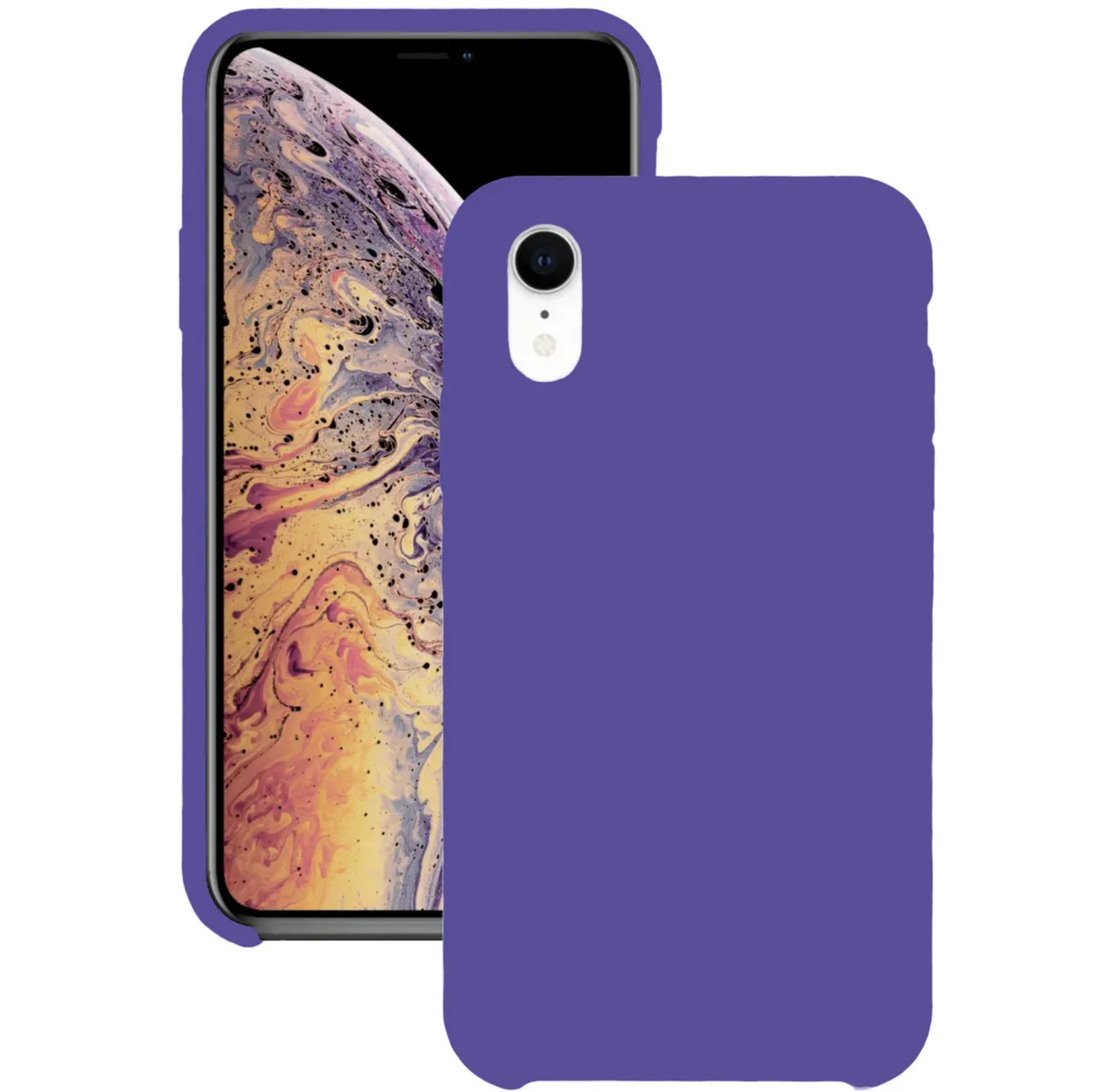 Оригинальный Силиконовый чехол для iPhone XR, Фиолетовый