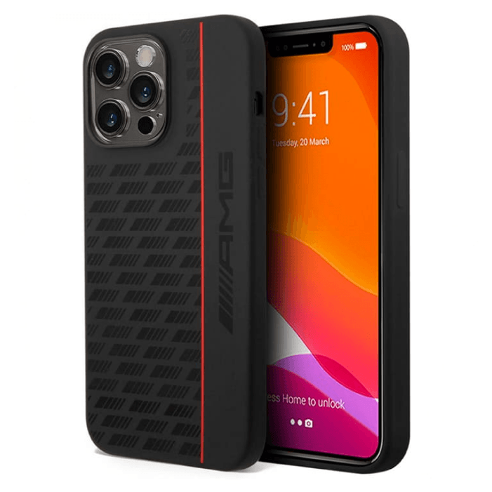 Чехол AMG для iPhone 14 Pro, Силикон, Черный