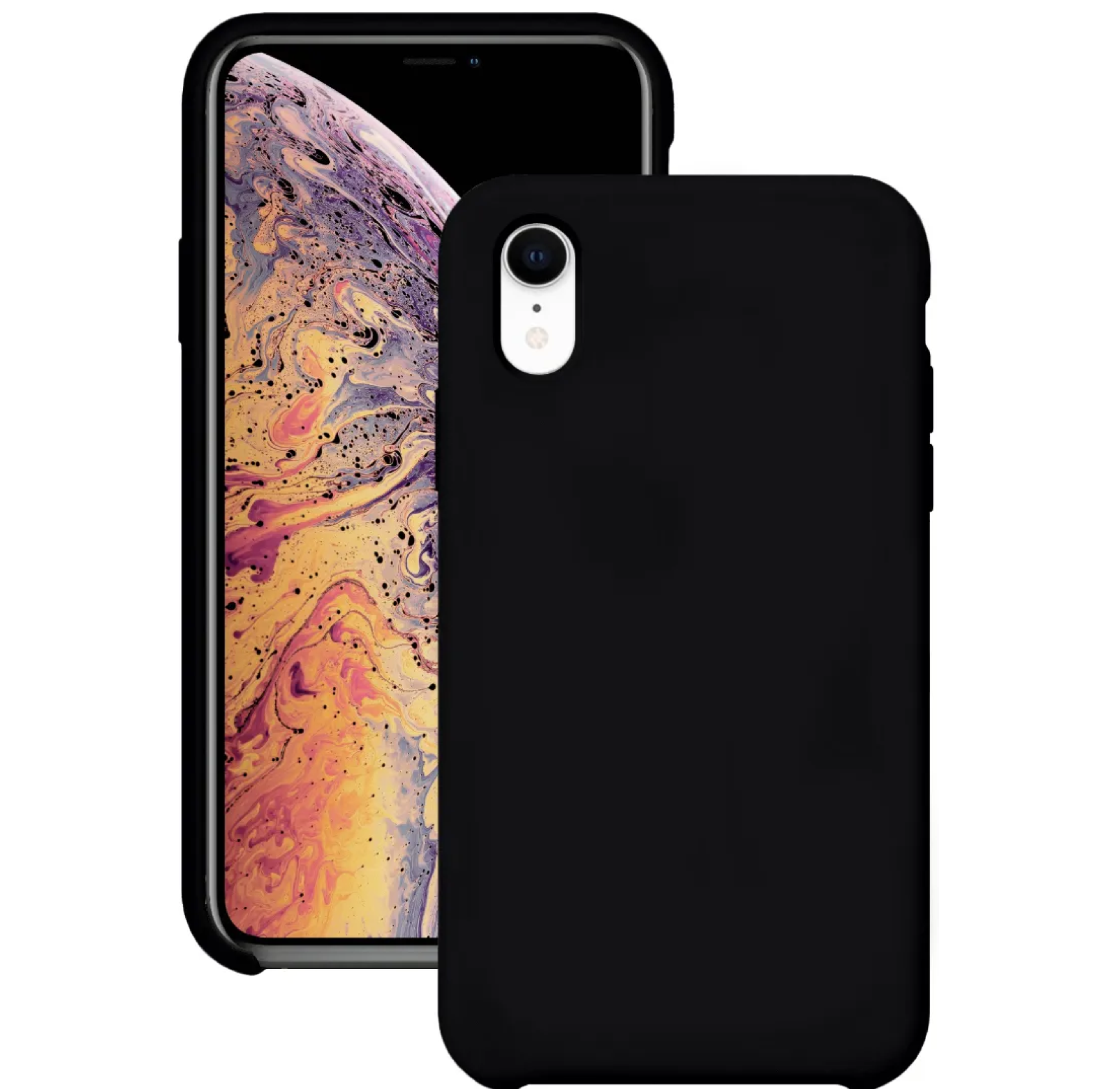 Оригинальный Силиконовый чехол для iPhone XR, Черный