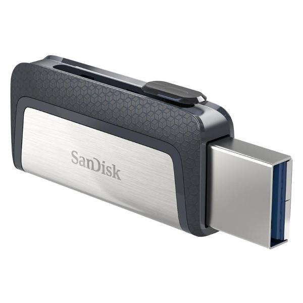 Флеш-накопитель USB Type-C 3.1 SanDisk 128Гб Dual Drive (USBA/Type-C), Черный