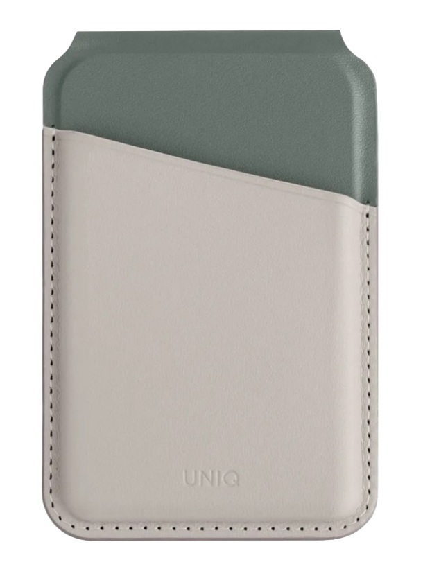 Чехол-подставка и бумажник UNIQ LYDEN DS MagSafe, Слоновая Кость/Зеленый Лишайник