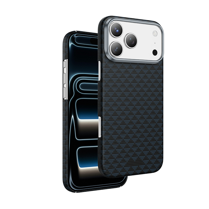 Чехол KeePhone Kevlar Paris Carbon MagSafe Case для iPhone 17 Pro, Синий