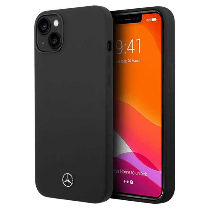 Чехол Mercedes для iPhone 14 Силикон, Черный