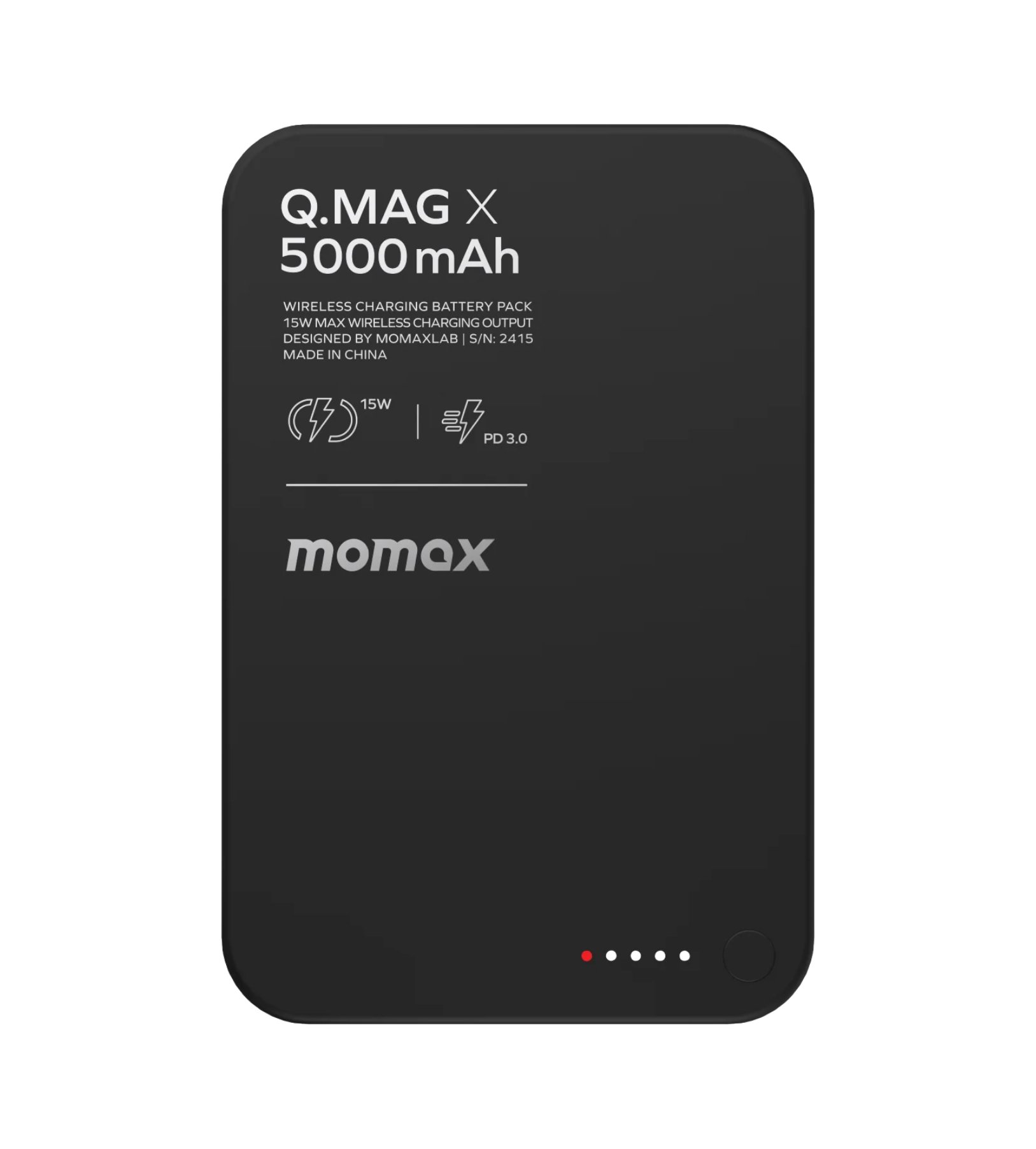 Power Bank Momax Q.MAG X 5000 мА·ч, Черный