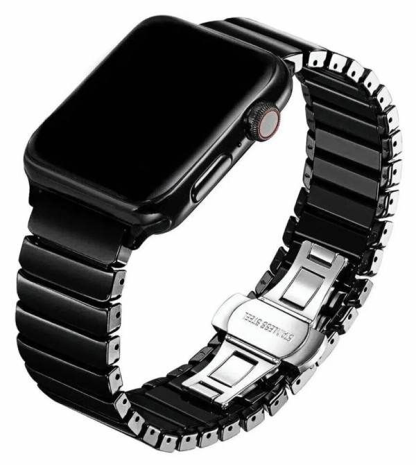 Керамический ремешок для Apple Watch 42/44/45/49мм, Черный