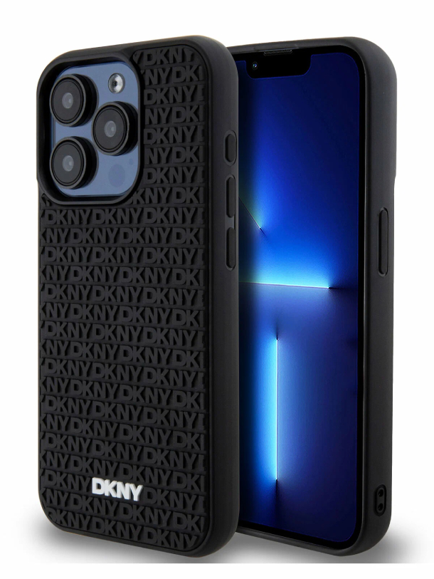 Чехол DKNY для iPhone 15 Pro Max 3D Rubber Repeat Hard, Черный