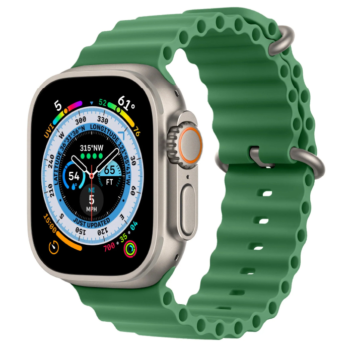 Ремешок спортивный Ocean для Apple Watch 42/44/45/49мм, Зеленый