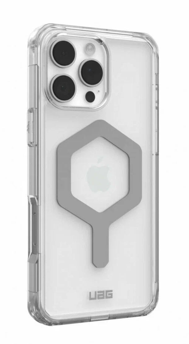 Чехол с поддержкой MAGSAFE Uag Plyo для iPhone 16 Pro Max, Прозрачный/Серебро