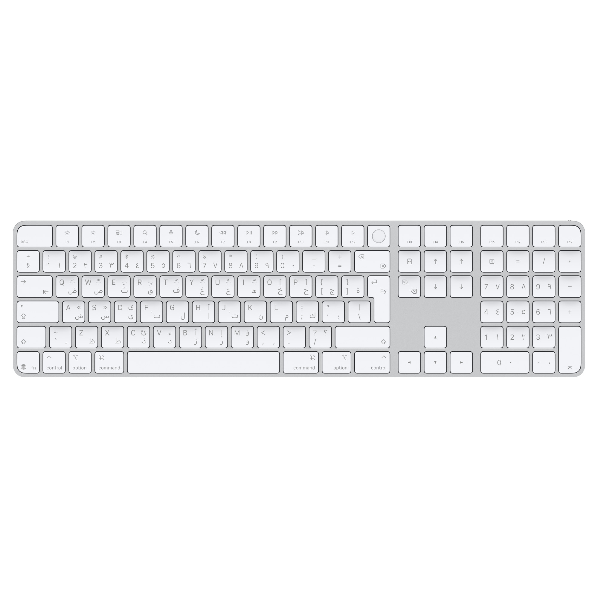 Клавиатура Apple Magic Keyboard с цифровой панелью, Белая с Touch ID Arabic