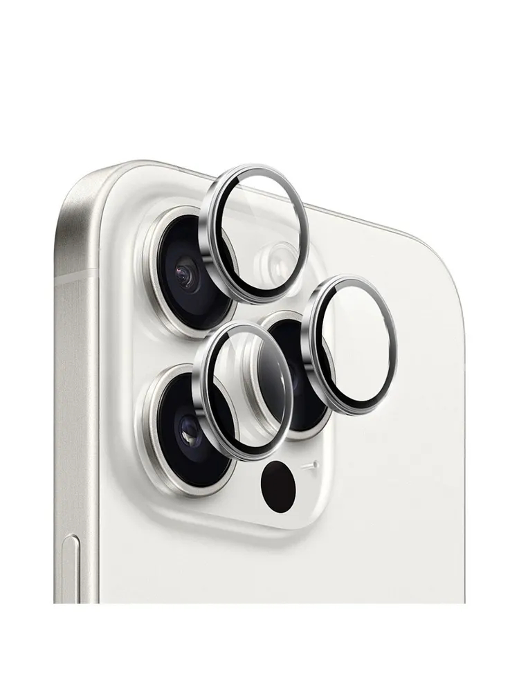 Защитные линзы WiWU Falcon на камеру iPhone 16 Pro/16 Pro Max, Серебристый