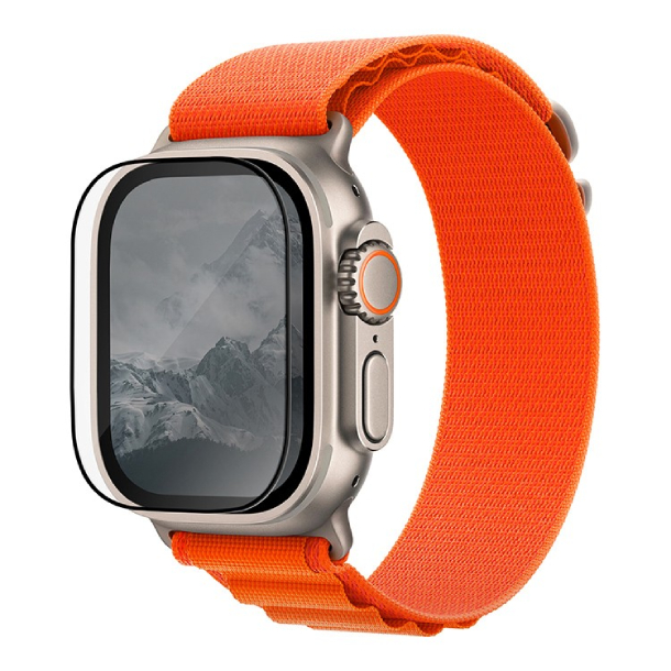 Защитное стекло "Uniq" для Apple Watch Ultra 49мм, OPTIX Vivid (true colors) Прозрачный/Черный (+installer)