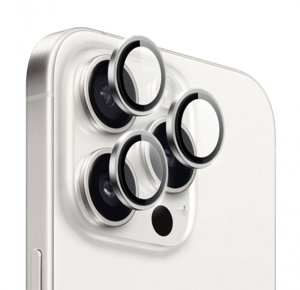 Защитные линзы WiWU Falcon на камеру iPhone 16 Pro/16 Pro Max, Серебристый