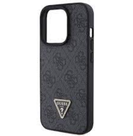 Чехол Guess для iPhone 15 Pro Max, Металлический логотип Triangle Diamond, Черный