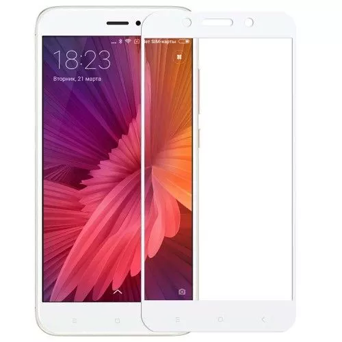 Защитное стекло 2D для Xiaomi Mi A1, Белый